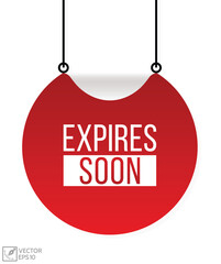 Expires soon banner design. Expires soon icon. Flat style vector illustration.