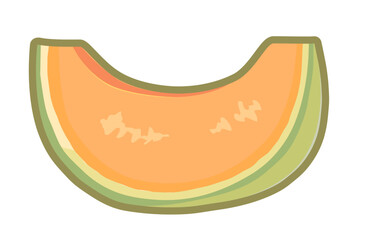カットしたメロンのイラスト