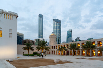 Qasr Al Hosn fort in center of Abu Dhabi (UAE) the old palace of the ruling family.