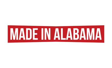 Made in Alabama Red Rubber Stamp vector design.