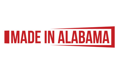 Made in Alabama Red Rubber Stamp vector design.