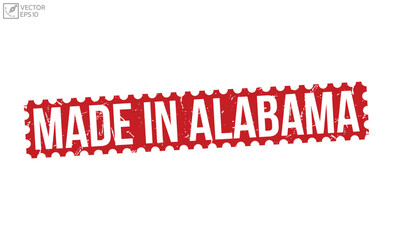 Made in Alabama grunge rubber stamp on white background. Made in Alabama Rubber Stamp.