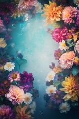 Fototapeta na wymiar spring background design flower peonies color pastel valentine petal blossom watercolor. Generative AI.