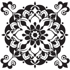 flower design black and white