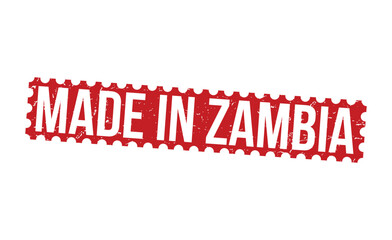 Made in Zambia Red Rubber grunge Stamp vector design.