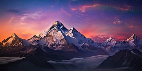 AI Generated. AI Generative. High mountain great landscape adventure nepal outdoor motivation. Graphic Art