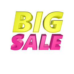 Big Sale 3d rendering png for advertising