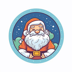 logo cartoon, cute santa claus cartoon character logo, santa claus symbol