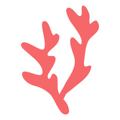 Red sea and aquarium water plant or seaweed, underwater planting, vector