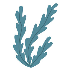 Obraz premium Blue green sea and aquarium water plant or seaweed, underwater planting, vector