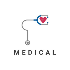 Medical Stethoscope Logo Template Design