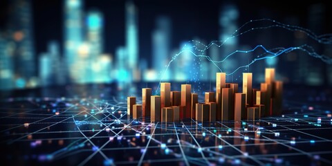 AI Generated. AI Generative. Finance stock market forex growth graph analytics. Business market vibe. Graphic Art