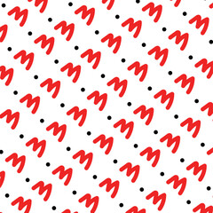 Pattern with red symbol 