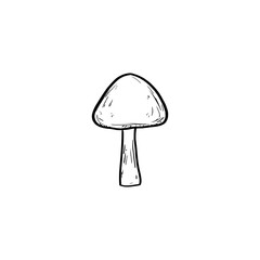 Mushroom hand drawn icon isolated on white background