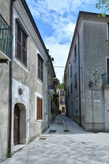 A narrow street in Nusco, a small mountain village in the province of Avellino, Italy.