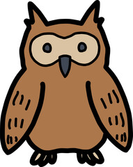 シンプルにデフォルメしたみみずくのイラスト