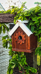 Fototapeta na wymiar wooden bird house