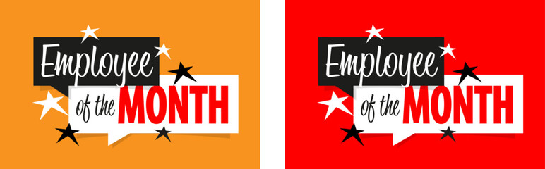 Employee of the month on speech bubble