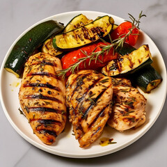 grilled steak with vegetables