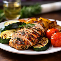Grilled chiken with vegetabled