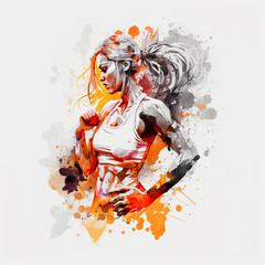 Obraz premium Ai generated illustration Strong confidence fitness woman