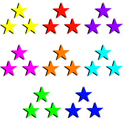 Obraz premium Assorted Colored 3 Star Icon Logo Collection 8 Pack