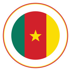 Flag of Cameroon. Cameroon flag in design shape 