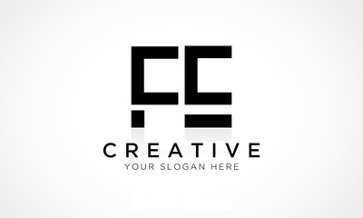 FE Letter Logo Design Vector Template. Alphabet Initial Letter FE Logo Design With Glossy Reflection Business Illustration.