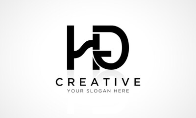 HG Letter Logo Design Vector Template. Alphabet Initial Letter HG Logo Design With Glossy Reflection Business Illustration.