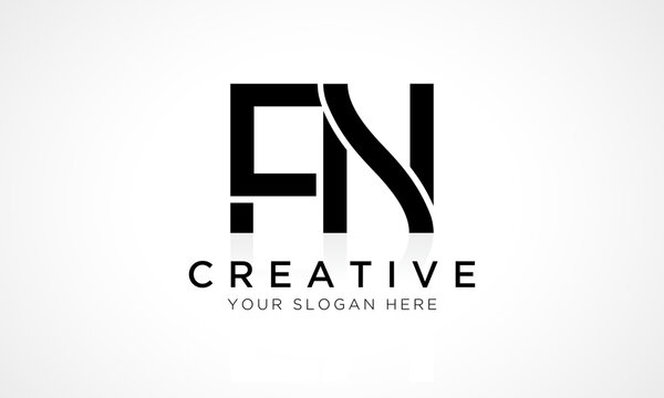 FN Letter Logo Design Vector Template. Alphabet Initial Letter FN Logo Design With Glossy Reflection Business Illustration.
