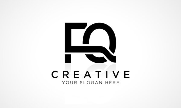FQ Letter Logo Design Vector Template. Alphabet Initial Letter FQ Logo Design With Glossy Reflection Business Illustration.