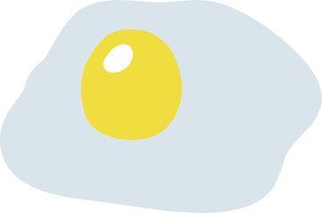 シンプルにデフォルメした目玉焼きのイラスト