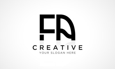 FA Letter Logo Design Vector Template. Alphabet Initial Letter FA Logo Design With Glossy Reflection Business Illustration.