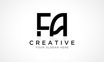 Obraz premium FA Letter Logo Design Vector Template. Alphabet Initial Letter FA Logo Design With Glossy Reflection Business Illustration.