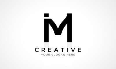 IM Letter Logo Design Vector Template. Alphabet Initial Letter IM Logo Design With Glossy Reflection Business Illustration.