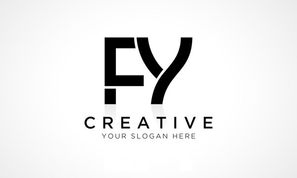 FY Letter Logo Design Vector Template. Alphabet Initial Letter FY Logo Design With Glossy Reflection Business Illustration.