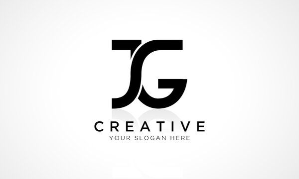 JG Letter Logo Design Vector Template. Alphabet Initial Letter JG Logo Design With Glossy Reflection Business Illustration.