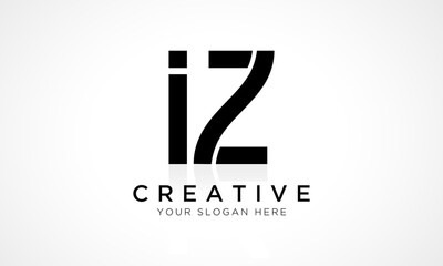 IZ Letter Logo Design Vector Template. Alphabet Initial Letter IZ Logo Design With Glossy Reflection Business Illustration.