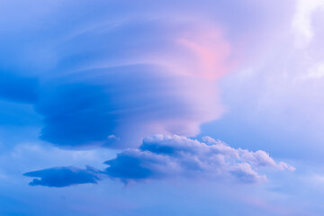 amazing blue sky with colorful cloud on sunset or sunrise, nature weather wallaper baclground