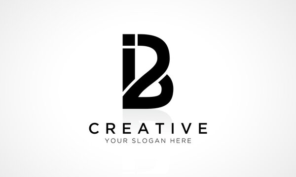 IB Letter Logo Design Vector Template. Alphabet Initial Letter IB Logo Design With Glossy Reflection Business Illustration.