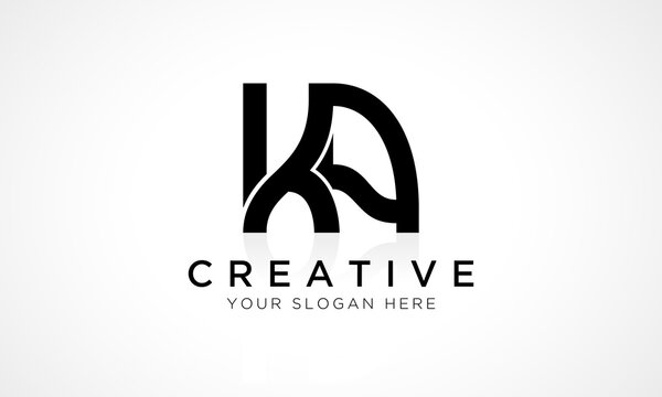 KA Letter Logo Design Vector Template. Alphabet Initial Letter KA Logo Design With Glossy Reflection Business Illustration.