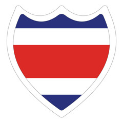 Costa Rica flag. Flag of Costa Rica in design shape 