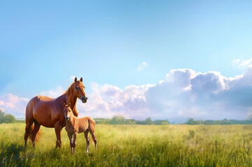 Horse background created with Generative AI technology