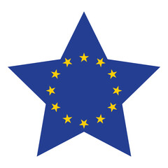 Flag of Europe. European Union. EU flag in design shape 