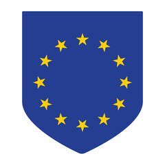 Flag of Europe. European Union. EU flag in design shape 