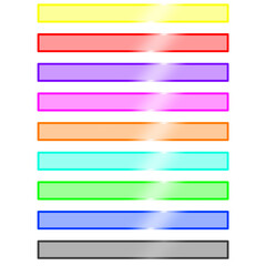 Fototapeta premium Assorted Colored Transparent Rectangle Glass Collection 9 Pack