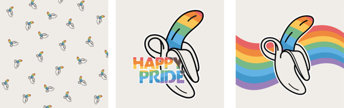Happy Pride Banana vector