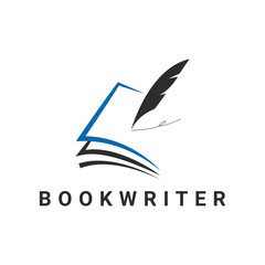 Book writer logo design template