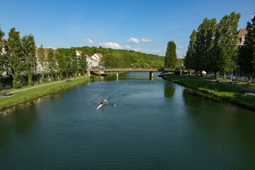 nice view of the seine river from the town of Melun