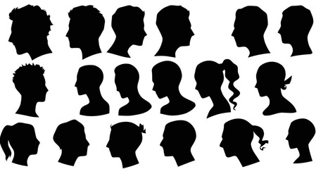 Set of silhouettes of people